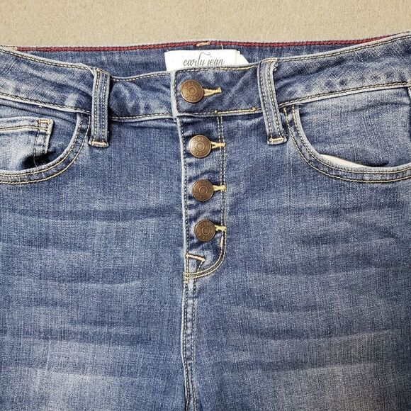 Carly Jean - Kenny jeans button fly high rise med wash. Size 5 crop - Picture 5 of 14